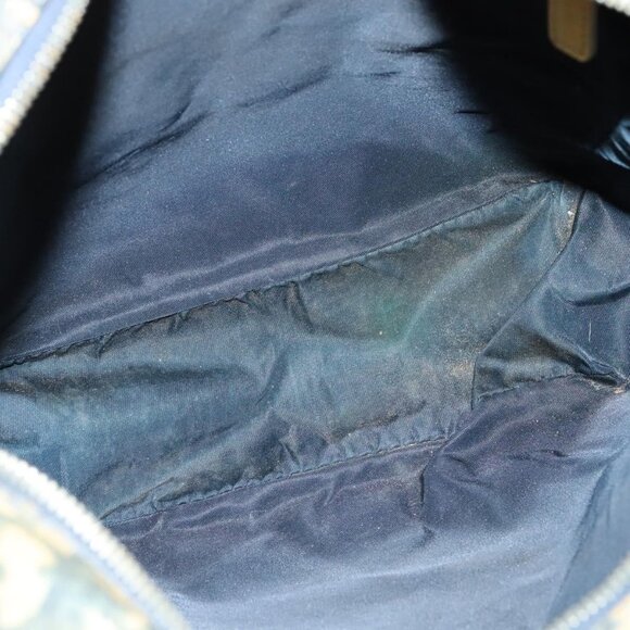 Authentic Christian Dior Trotter Canvas Shoulder Bag Navy Silver - Picture 2 of 16